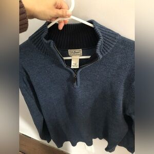 L.L. Bean Men's Blue Quarter Zip Sweater